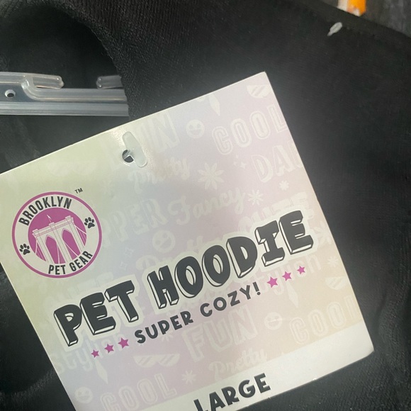 Dog Hoodie Cute but Crazy Black Printed Pet Puppy Small funny gift NWT - Picture 3 of 4